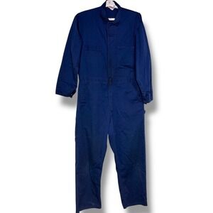 Vtg Sears Coveralls 46T Navy Blue Vintage Workwear Utility Jumpsuit Made in USA
